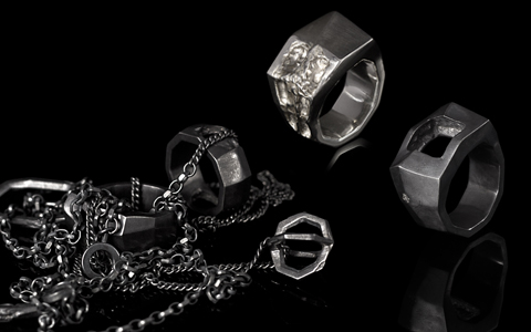 VIA BARI OXIDIZED SILVER RING