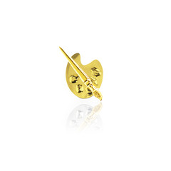 Palette and Brush earring - gold