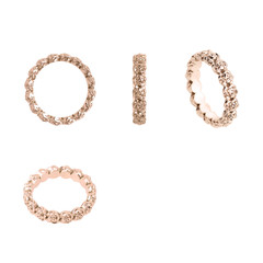 Ring with Tiny Roses - rose gold plated silver