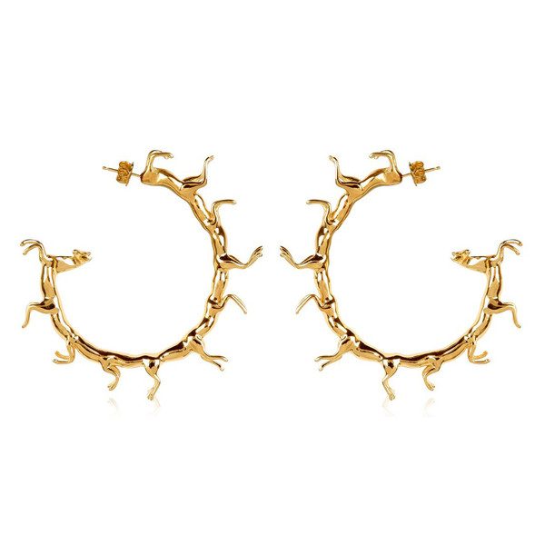 Hoop Earrings with Horses