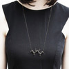 Small Oxidized Silver Twisted Horse Necklace