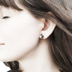 Oxidized Silver Horse Studs