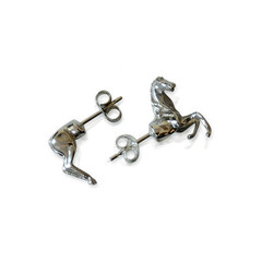 Oxidized Silver Horse Studs