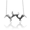 Small Oxidized Silver Twisted Horse Necklace
