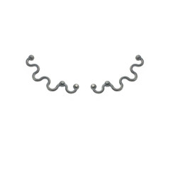 Curvature earring - oxidised silver