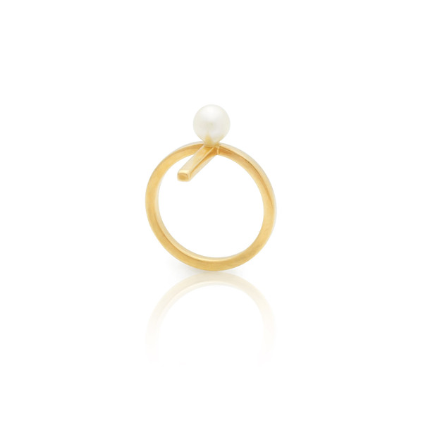 Daisy Pearl ring - golden