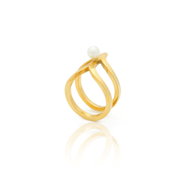 Ella Pearl Midi ring - golden