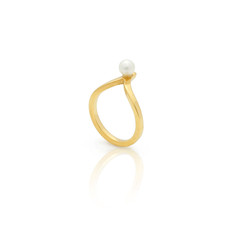 Mila Midi Pearl ring - golden