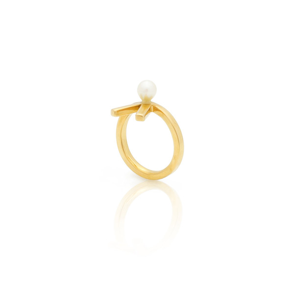 Vivian Midi Pearl ring - golden