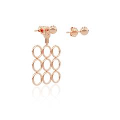 Small Circle Array Earrings - rose golden