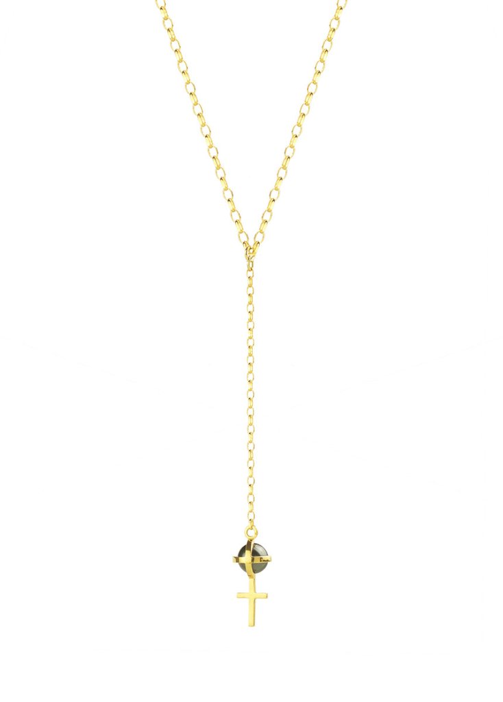drop cross pearl