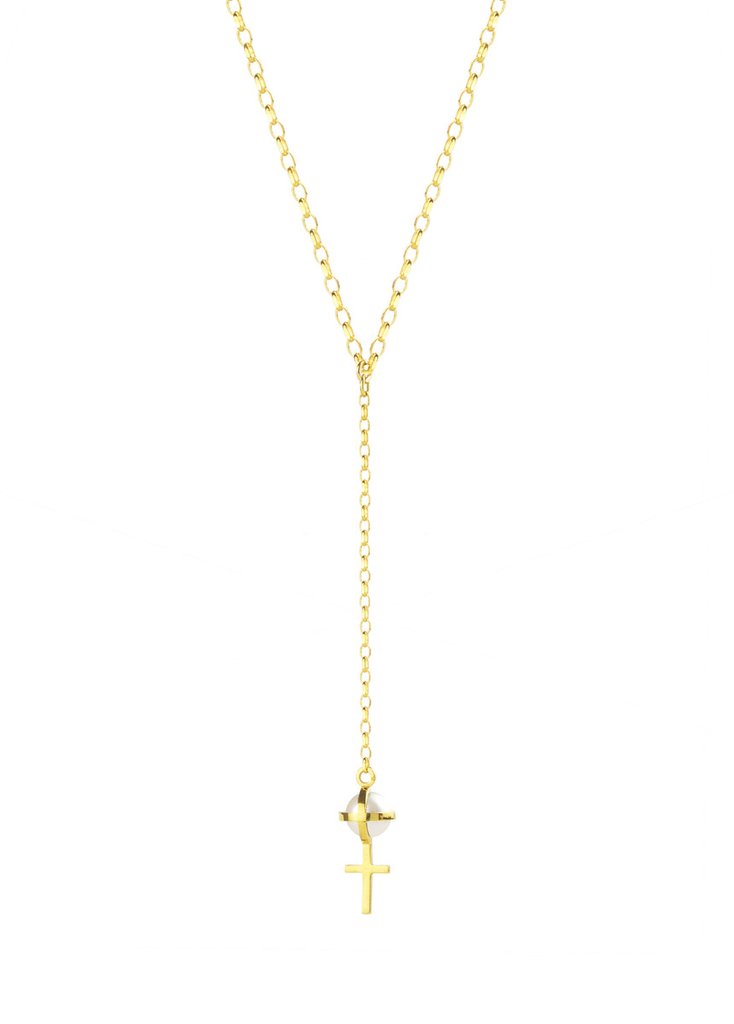drop cross pearl