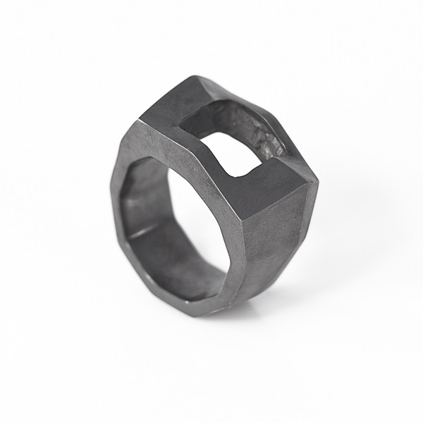 Via Bari Oxidized Silver Ring