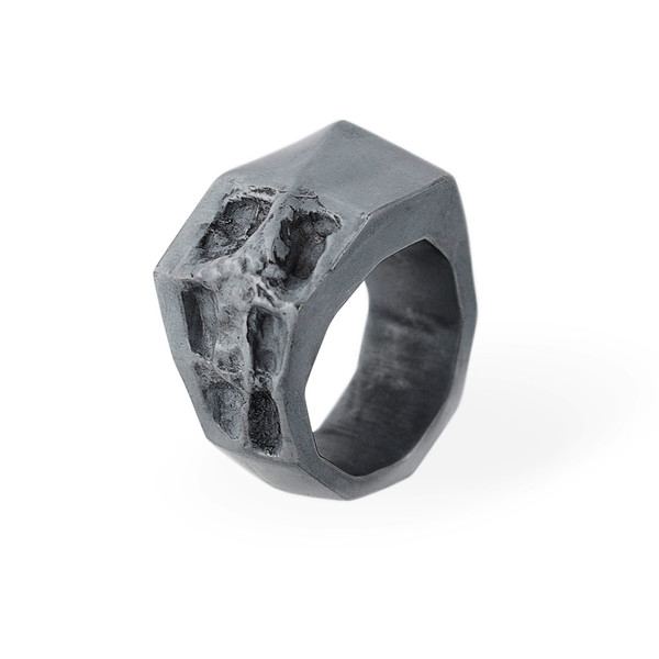 Via Malta Oxidized Silver Ring