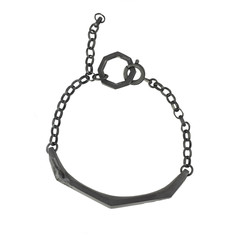 Via Torino Oxidized Silver Bracelet