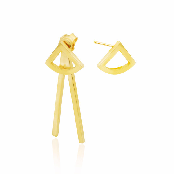 Drawing Angles earrings - golden