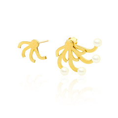 Leonore Pearl earrings - golden