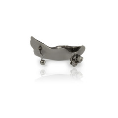 Broad Paint Stroke Earring - black