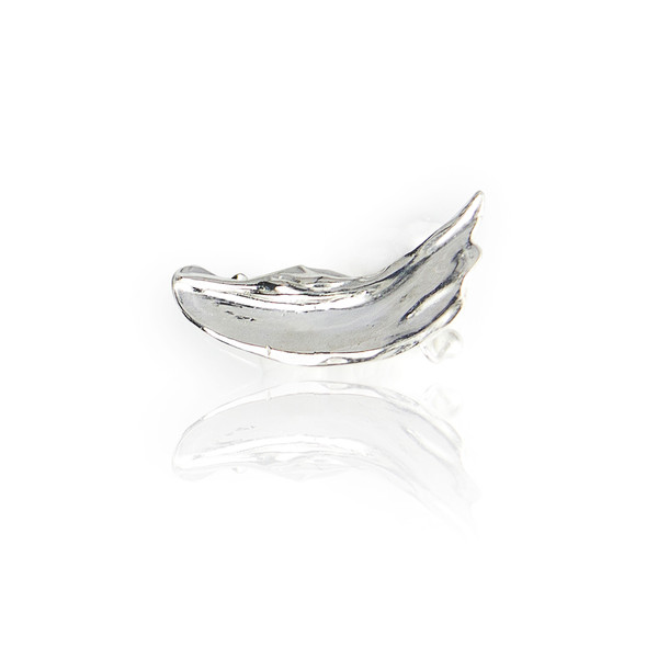 Broad Paint Stroke Earring - silver