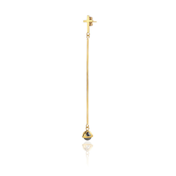 Holy Pearl Pendant Earring - Black