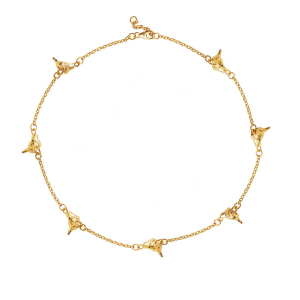 Gold Vermeil Bulls on a Leash Necklace