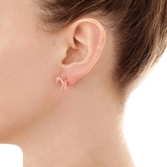 Horse Rose Gold Studs