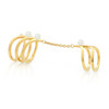 Ella Double Ring with chain & pearls