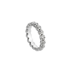 Ring with Tiny Roses - silver