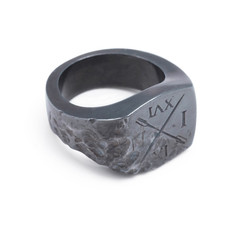 Oxidized Silver Signet Ring
